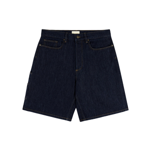 Premium Light Wash Denim <b>Shorts</b> <b>Men</b> Luxury Vintage OEM Custom Streetwear Summer Fashion Bottoms Distressed Finish Leather <b>Patch</b> - Product Image 6