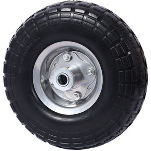Neumático de espuma de PU antipinchazos de alta resistencia de 10 pulgadas de diámetro, 4.10/3.50, con orificio para eje de 4 5/8 pulgadas y buje con desplazamiento de 2.2 pulgadas, para remolques dobles - Product Image 2