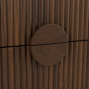 Table basse moderne et durable avec 2 tiroirs, en bois d'hévéa, MDF, placage de chêne, poignée en bois, mobilier de maison - Product Image 4