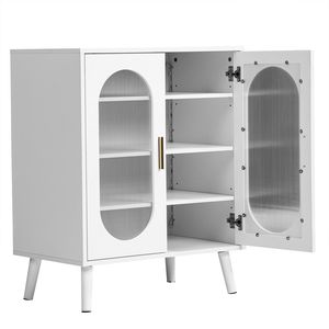 Scarpiera a Due Ante con Striscia LED USB, 24 Pulsanti Regolabili, Quattro Strati Interni in Policarbonato Realizzati in Materiale PP - Product Image 2