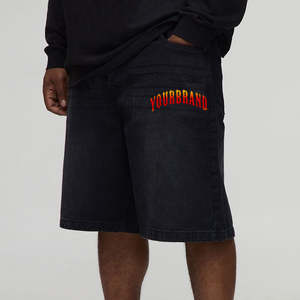 Shorts Unisex Estilo Denim Vintage Lavado y Desgastado de Alta Calidad, con Logotipo Bordado Personalizado, Lavado Ácido, para Verano - Product Image 4