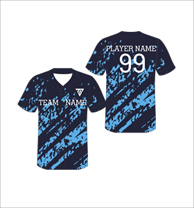 Custom Baseball Jersey V-Neck Short Sleeve Sublimated Print Moisture Wicking Polyester Adult Men All Seasons Team <b>Name</b> Logo - Product Image 1