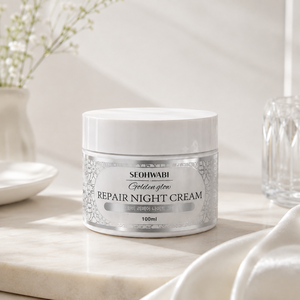 Crème de nuit réparatrice SEOHWABI, collagène coréen, beurre de karité, acide hyaluronique, crème hydratante profonde pour le visage, nourrissante toute la nuit, 100 ml - Product Image 3