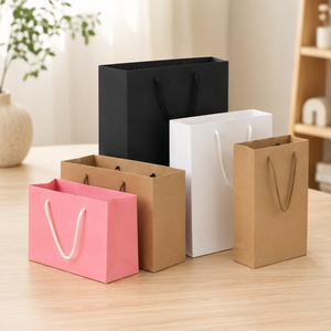 Bolsas de Compras de Papel de Lujo Impresas Personalizadas con Asas de Cuerda – Bolsas de Regalo Kraft, Blancas, Negras y Rosas al por Mayor - Product Image 5