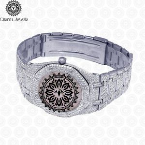 Charm_Jewells Luxury Stainless Steel <b>Watch</b> 38mm Polygon Dial Sapphire Crystal Quartz Analog Unisex Folding Clasp - Product Image 1
