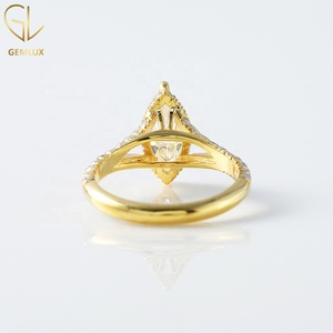 2.10 CT Marquise Cut Moissanite Diamond <b>Ring</b>, 14K Gold <b>Split</b> Shank Engagement <b>Ring</b>, Hidden Halo Wedding <b>Ring</b> For Women - Product Image 5