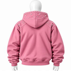 Sweat à capuche zippé pour homme, grande taille, en coton épais, respirant, avec poche, logo personnalisé imprimé, service OEM, en vente - Product Image 5