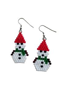 Pendientes bordados de cuentas de semillas de joyería de moda de la India pendientes hechos a mano para mujeres y niñas hermoso pendiente bordado - Product Image 5