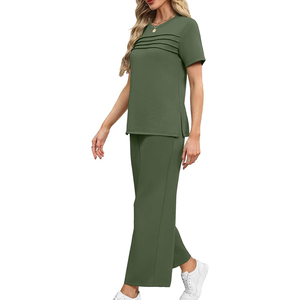 ชุดลำลองผู้หญิง เสื้อแขนสั้น กางเกงขายาวเข้าชุด ขายส่ง - Product Image 4