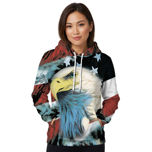 Sudadera con Capucha para Hombre con Estampado de Águila, Patrón de Bandera Americana, Sublimación 3D, Sudadera Informal de Corte Regular para Otoño - Product Image 6