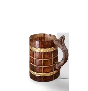 Jarra de cerveza hecha a mano de alta y clásica calidad, jarra de cerveza hecha a mano de madera con mango de madera, jarra de cerveza de madera - Product Image 5