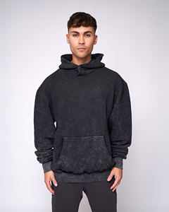 Sudadera con Capucha Extra Grande para Hombre, Color Sólido, Algodón French Terry, Estilo Casual, Transpirable, Lavada, Estilo Otoñal - Product Image 1