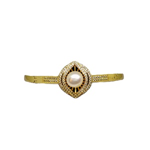 Freshwater Pearl AD <b>Bracelet</b> Stone <b>Bracelet</b> Gold Plated Pearl Jewelry <b>Bracelet</b> Wholesale Supplier - Product Image 4