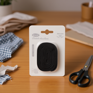 Bande élastique Ilan 1,5 cm x 2 m noire avec rayures pour vêtements et artisanat - Product Image 3