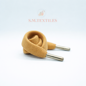 Cordón Plano de Color Sólido 100% Algodón con Punta Metálica, Cordón Deportivo Duradero de Longitud Personalizada, Fabricante OEM ODM - Product Image 1