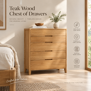 Mueble de Almacenamiento de Madera de Teca al por Mayor, Cómoda Moderna Escandinava para Dormitorio, Compra de Contenedores FCL, Proveedor de Muebles - Product Image 1