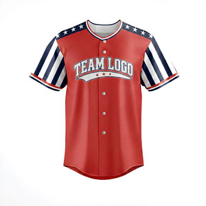 Dernier modèle personnalisé de maillot de baseball pour hommes de New York, manches courtes, col en V, boutons, camouflage, t-shirts de baseball - Product Image 2