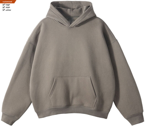 Sweat-shirt à capuche oversize pour homme, couleur unie, en coton French Terry, décontracté, avec poche, manches longues, pour l'automne 2027 - Product Image 4