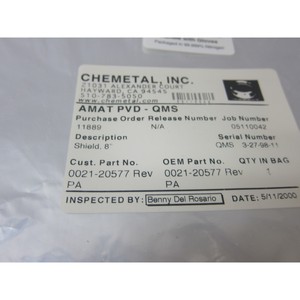 AMAT 0021-20577, Shield, "TI, NON-TXT 12.9" แหล่งจ่าย - อุปกรณ์และชิ้นส่วนเซมิคอนดักเตอร์ระดับโลกที่เชื่อถือได้ - Product Image 6