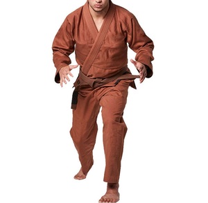Ensemble de kimonos de karaté unisexe personnalisables de bonne qualité à manches longues 2 pièces avec ceintures de karaté Nouvelle Arrivée Polyester/Coton - Product Image 6