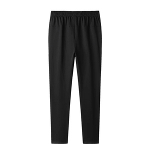 Pantalon décontracté en lin/coton épais 400 GSM, coupe droite, taille mi-haute, avec jambe large ajustable et affinée, vente en gros - Product Image 2