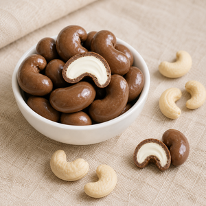 Nueces de cachew cubiertas de chocolate negro premium OEM en caja de embalaje personalizada para productos al por mayor a granel - Product Image 4