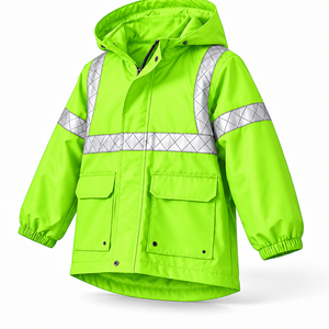 Chaqueta de Seguridad Reflectante Impermeable Personalizada, Ligera, Fluorescente, Clase 3, de Poliéster, Estilo Hawaiano, Cortavientos de Trabajo - Product Image 1