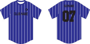 Camiseta de Béisbol Personalizada Azul para Hombre, Manga Corta, Cuello Redondo, 100% Poliéster, 180g, Secado Rápido, Impresión por Sublimación, Nombre del Club, Adultos - Product Image 1