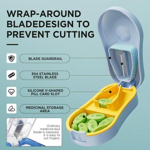 Tagliapillole con Cuscinetto in Silicone Rimovibile a Bottone a Pressione - Pratica Custodia per Pillole Piccole - Product Image 3