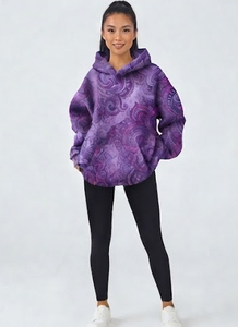 Sweat-shirt à capuche surdimensionné pour femme, sublimation, épaules tombantes, manches longues, tricoté, respirant, pour l'hiver, coupe ample, sublimé - Product Image 5