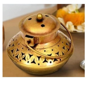 Brûleur à encens Bakhoor en laiton couleur or, design avantageux, forme ronde, brûleur à encens suspendu, au prix le plus bas - Product Image 1