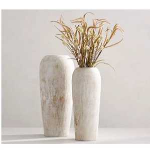 Vase à fleurs en bois massif fait main, haut, pour table, en bois naturel, vase cylindrique pour fleurs, décoration intérieure - Product Image 3
