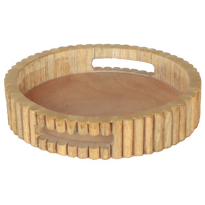 Plateau de service en bois artisanal ST-006 |   Plateau décoratif pour la maison, Inde - Product Image 3