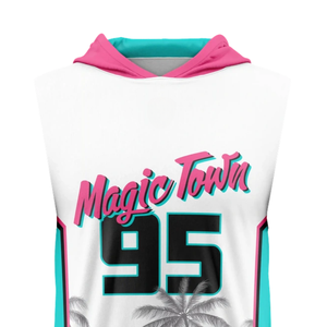 Maillot de football sans manches à capuche pour garçons Palm Tree 7v7, motifs sublimés Skyline, nom d'équipe personnalisé, numéro de joueur, vêtements pour jeunes - Product Image 3