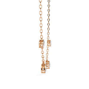 Luxury Handcrafted 10k 14k 18k Rose Gold Oval Cut Diamond Jewellery Dangle <b>Necklace</b> Multiple Shimmering Lab Grown Diamond - Product Image 3