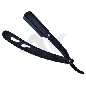 Rasoirs de Barbier Noir Mat à Verrouillage Pivotant – Rasoirs Droits en Métal pour Salon de Coiffure – Produits de Barbier en Gros du Fabricant - Product Image 1