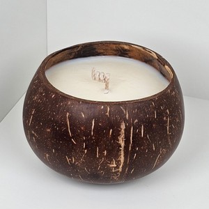 Velas naturales en recipientes de coco al precio más bajo, recuerdos para baby shower en venta. - Product Image 6