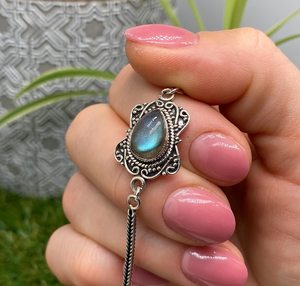 Natural Labradorite <b>Gemstone</b> <b>Bracelet</b> 925 Sterling Silver 7 Inches Handmade Luxury Vintage IGI Certified Women's Gift Jewelry - Product Image 6