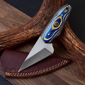 Couteau de cou Kiridashi personnalisé 3 pouces en acier inoxydable, pointe biseautée en bois, couteau utilitaire fixe compact EDC, ODM OEM, faible MOQ - Product Image 1