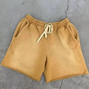 Pantalones Cortos de Felpa Francesa Personalizados para Hombre, Cintura Elástica, Transpirables, de Secado Rápido, Estampados con Efecto Desgastado por el Sol - Product Image 4