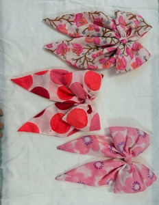 Paisley Trendy Floral Printed Cotton Hair <b>Bow</b> <b>Clip</b> 12cm European American Style Girls Daily Wear Party Soft Comfortable Kids - Product Image 5