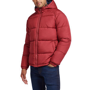 Chaqueta de Invierno Acolchada con Capucha para Hombre, con Logotipo Frontal, Diseño Acolchado Cálido y Cómodo, Tela de Nailon/Poliéster, Estilo Urbano - Product Image 1