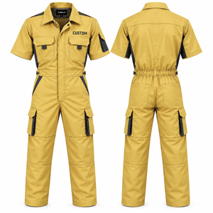 <b>Mens</b> Half Sleeve Industrial Work Coveralls Cotton Utility <b>Jumpsuit</b> Protective Workwear Uniform <b>for</b> Factory Construction - Product Image 1