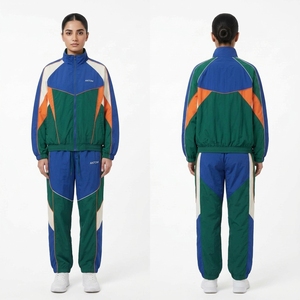 Unisex Loose Fit Windbreaker Tracksuit - Zip-Up <b>Jogging</b> Suit for <b>Jogging</b>, Private Label - Product Image 2