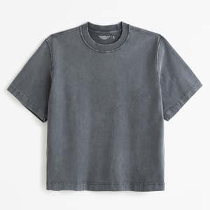 เสื้อยืดโอเวอร์ไซส์ผ้าคอตตอนหนานุ่ม 100% สไตล์สตรีทแวร์ คอกลม แต่งลายกราฟิกโลโก้ OEM ตามสั่ง - Product Image 3