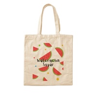 Sac à bandoulière en toile de pastèque fraîche de dame à la mode élégante sac d'été décontracté en toile de coton imprimé fourre-tout juteux sur le thème des fruits