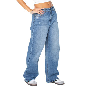 Best Quality Women's Mid <b>Waist</b> Pencil Pants Button Zipper Eco-Friendly Breathable <b>Jeans</b> Trouser for Winter - Product Image 4