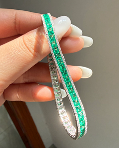 Women's 925 Silver Luxury Princess Cut Lab Grown D Color IGI Certified Diamond <b>Bracelet</b> 25-30 GM Everyday Wear - Product Image 6