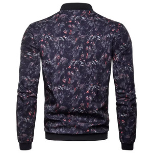 Blouson bomber homme noir et rouge à imprimé graphique, streetwear personnalisé, fermeture éclair, léger, mode, vêtements d'extérieur OEM, sublimation - Product Image 5