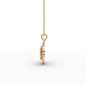 Lotus Floral Lab-Grown Gold Pendant with Diamond Elegant Charm <b>Necklace</b> - Product Image 4